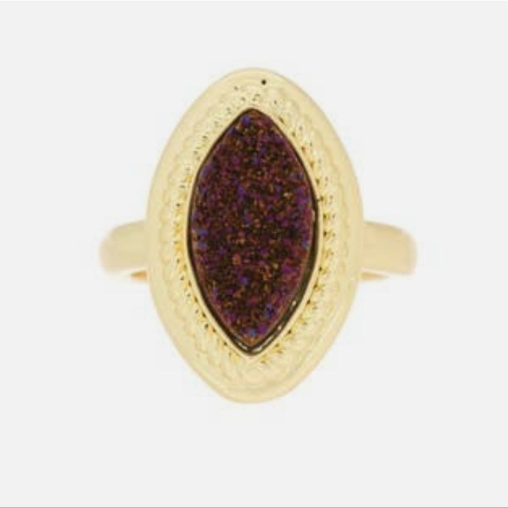 Covet Druzy Marquis Ring- Purple/Violet‎